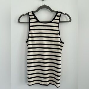 Massimo Dutti Black and Cream Striped Tank Top
